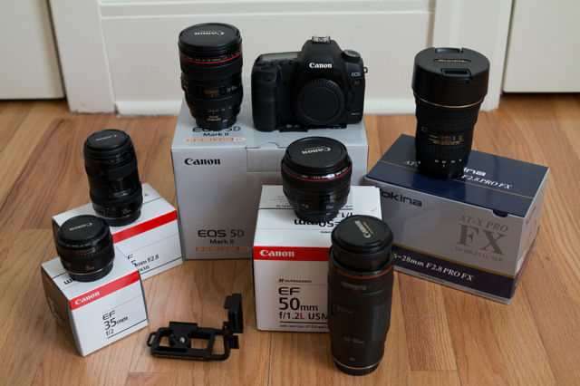 Canon EOS 5D MkII + 6 Linsen